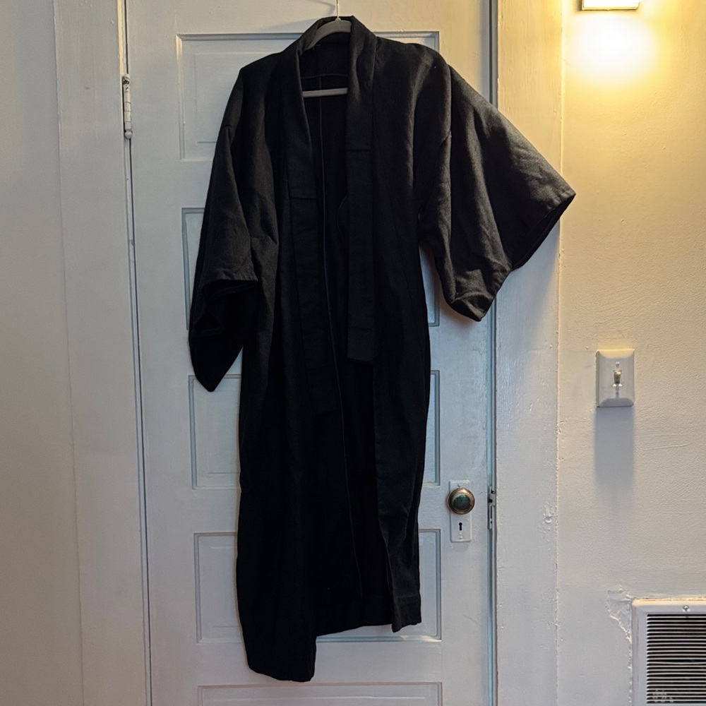 Vintage Japanese Kimono Robe, navy